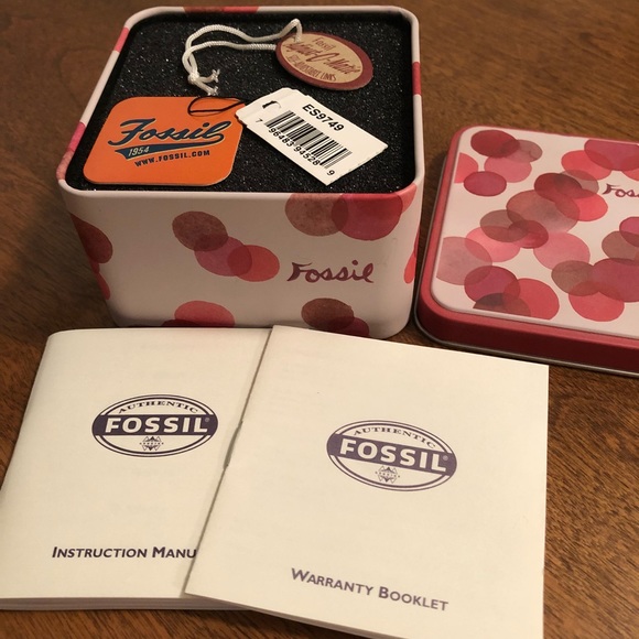 NWT Fossil Pink & Silver Analog Watch